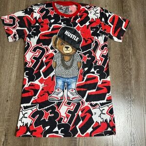 Red and Black Jeans with Dynamic Design